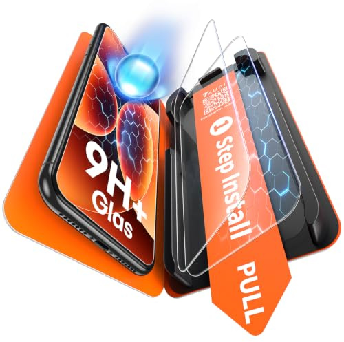 TAURI für iPhone 11 Pro Max Panzerglas 6,5 Zoll - 2 Stück | mit Staubfreier 1-Schritt-Installation, 9H Glas Displayschutz, Full Screen Blasenfreie-Schutzfolie, Kompatibel mit Hülle