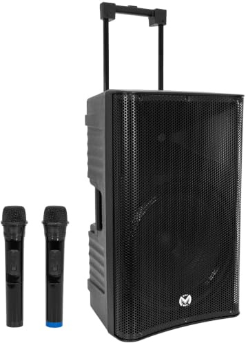 MAC MAH Mobile Pro 15 Système PA sans fil 600 W Bluetooth 2 microphones sans fil UHF