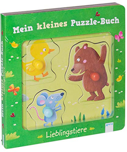 Mein kleines Puzzle-Buch. Lieblingstiere: Pappbilderbuch mit großen Puzzleteilen mit bunten Griffen – Ab 18 Monate