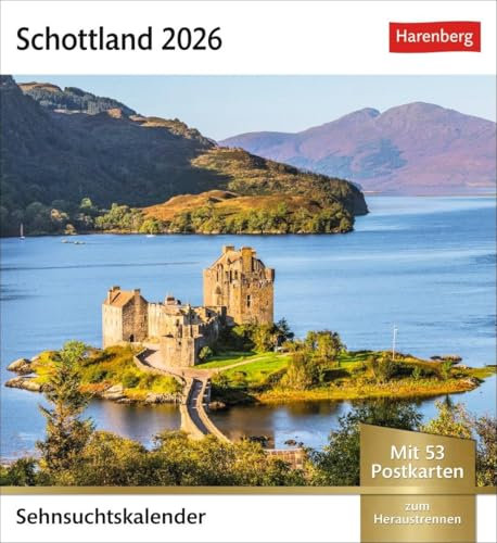 Schottland Sehnsuchtskalender 2026 - Wochenkalender mit 53 Postkarten: Postkarten-Fotokalender voll typisch schottischer Motive. Wochenkalender mit ... und Aufhängen (Sehnsuchtskalender Harenberg)
