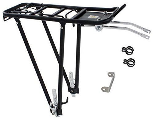 CBK-MS. Alu Gepäckträger mit Federklappe schwarz für 24 + 26 + 28 Fahrrad Träger hinten