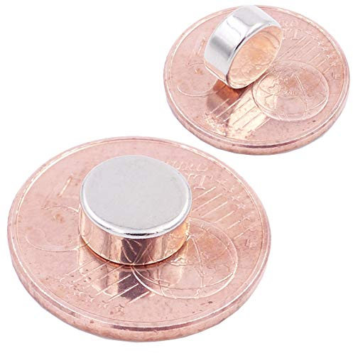 Brudazon | 10 Mini Scheiben-Magnete 9x4mm | N52 stärkste Stufe - Neodym-Magnete ultrastark | Power-Magnet für Modellbau, Foto, Whiteboard, Pinnwand, Kühlschrank, Basteln | Magnetscheibe extra stark
