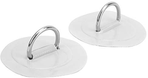 Pinsofy Edelstahl D-Ring Patch, Schlauchboot D-Ring Schnalle Leichtes Edelstahl D-Ring Kajak D-Ring Pad D-Ring Pad für Kajak für Schlauchboot(White)
