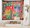 ABAKUHAUS Musik Wandteppich und Tagesdecke, Musik Rock 'n' Roll-Plakat aus Weiches Mikrofaser Stoff Waschbar ohne Verblassen Digitaldruck, 230 x 140 cm, Brown Red