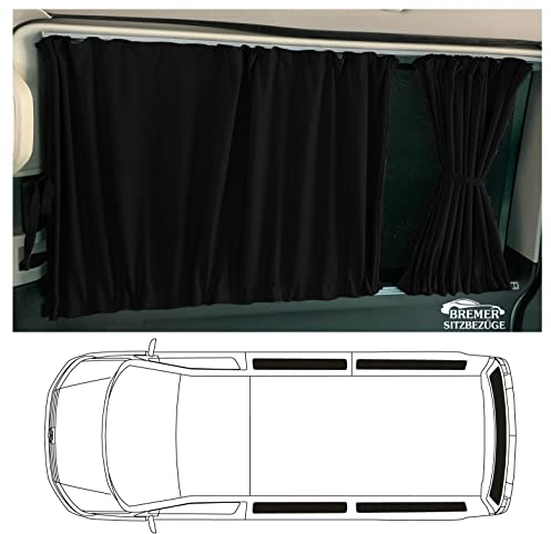 BREMER SITZBEZÜGE Maß Gardinen Vorhänge Sonnenschutz kompatibel mit VW T5 T6 T6.1 Caravelle Langer Radstand mit Heckklappe in Weinrot Camping Zubehör Wohnmobil Zubehör Camper Gardinen Set 713