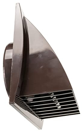 Ventilación de campana de escape de 150 mm con cubierta de lluvia, marrón, cubierta de ventilación de aire interior y exterior, cubierta de conducto de ventilación de escape HVAC 190 x 190mm