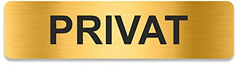 Blacked LaserTEC Leitsysteme - Acryl Schild - Eckig 4 x 16 cm - Selbstklebend - Gold gebürstet - Metall-Optik - UV beständig - Für Innen und Außen (Privat)