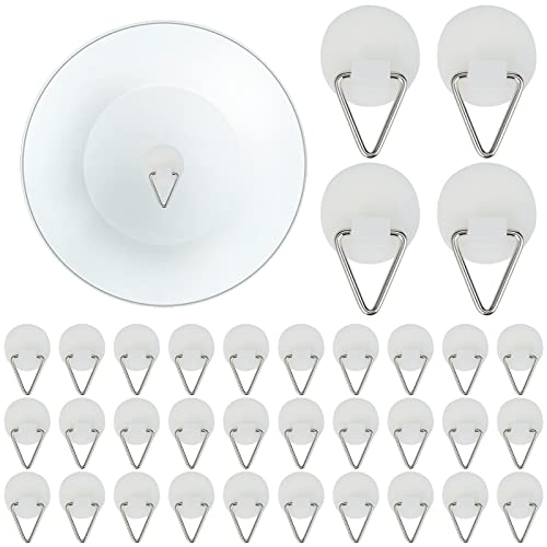 Colgar Cuadros SIn Clavos, 50 Piezas Ganchos para Colgar Cuadros, Ganchos Adhesivos Invisibles, Poner Cuadros sin Hacer Agujeros para Fotos, Suministros de Decoración de Arte(Blanco)
