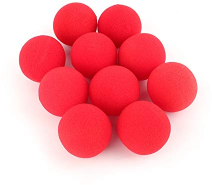 Schwammball,Schaumstoffball,Ball Magic,Magic Spe Balls,Magic Balls Schwamm,Softball Schwamm,Zauber Tricks,Magic Softball,Schwammbälle 10 Stück Roter Schwamm Softball Closeup Street Classic Comedy Tric