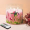 Eywamage 3 Wick Pink Hummingbird Glass Flameless LED Pillar Candles with Remote, Large Flickering Battery Candles Φ 6 H 6