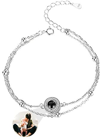 Smallduuck Personalisiertes Armband mit Bild im Kreis - Memorial Armband für Frauen - Muttertagsgeschenk, Stil 9