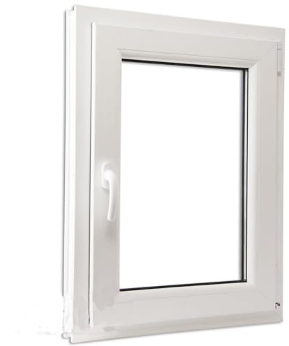 Finestra Serramenti in PVC Bianco Piccola 70X120 cm Design Moderno con Doppio Vetro Camera da 24mm Infissi in PVC 5 Camere e Vetri Antinfortunistici (Maniglia a destra)