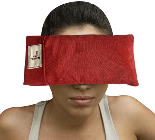 PETARYA Lavendel & Buchweizen-Augenkissen, Entspannende Aromatherapie für Shavasana Yoga, Augenentspannung, Stressabbau, Natürlicher, Chemiefreier Komfort, 23x10 cm Tile