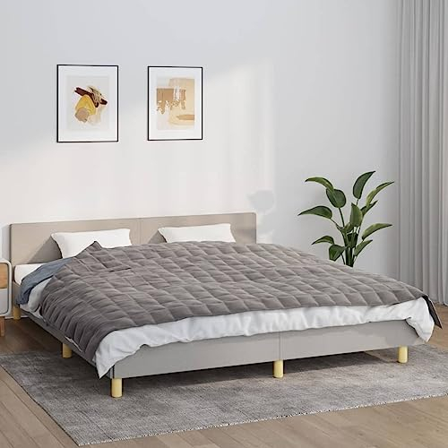 Gecheer Gewichtsdecke, Schwere Decke, Schwere Bettdecke aus 100% Baumwolle, Heavy Weighted Blanket, Entspannungsdecke Therapiedecke, Für Stressabbau & Angstzustände, Grau 155x220 cm 7 kg Stoff