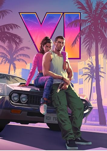 Genérico Póster Lámina Grand Theft Auto VI. GTA VI. Tamaño A4 (210 x 297 mm). Ideal Para enmarcar o colocar directamente en la pared. Papel fotográfico premium Glossy de 255gr/m2