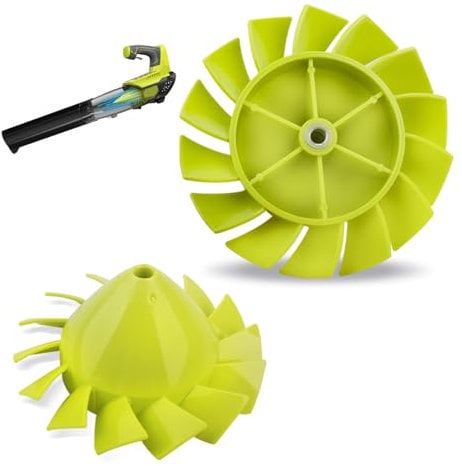 AAAQQ Leaf Blower Fan Replacement (2PCS) Fits Ryobi 18V Cordless Blower P2108, P21081, P21081VN, P21081VNM - 2 x 0.2 inches, Plastic, 3-Pin, 18V DC, Forced Air, Handheld Devices