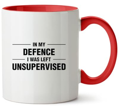 Hippowarehouse in My Defence i was Left Unsupervised Printed Mug Various Colour Options Ceramic Cup Kitchenware 11oz
