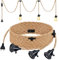 Lustre Corde de Chanvre de 6.8 Mètres, Tête 3-Flamme Suspendue Câble de Lumière Corde E27 Prise, Vintage Lustre Corde Chanvre avec Prise Interrupteur, DIY Lampe Suspension pour Maison Chambre Bar