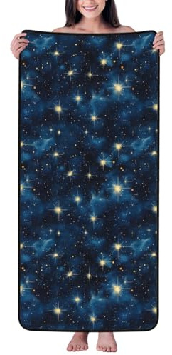 Badetücher mit Sternen-Aufdruck, Duschtücher für Badezimmer, sehr saugfähig, weich, groß, Badetuch, 68 x 140 cm