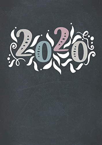 2020: A4 Buchkalender 2020 1 Tag 1 Seite mit Stundenaufteilung und Monatsübersichten für Ziele