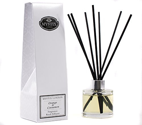 Mystix London Fragrance Oil Reed Diffuser | Orange & Cinnamon Scent | Long-Lasting Home Fragrance for a Warm, Festive Ambience | Easy-to-Use Reeds | Safe & Elegant Aroma Solution | 200ml Bottle