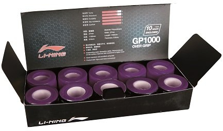 LI-NING Badminton Overgrip Griffband Glue Box 10 Stück violett