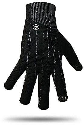 VERJARI® wasserdichte und Athmungsaktive Handschuhe für Damen und Herren | Ideal für Outdoor Sportarten wie Radfahren, Bergwandern, Laufen, Golf | Aus Merinowolle (schwarz, M)