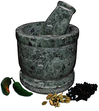 2 juegos de mortero y mano de mármol verde indio perfecto para triturar moler hierbas y especias Ayurveda cocina
