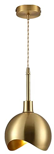 KCO Lámpara colgante moderna de latón cepillado de latón cepillado, iluminación colgante de cocina, pasillo, vestíbulo, mediados de siglo, lámpara de techo colgante industrial vintage