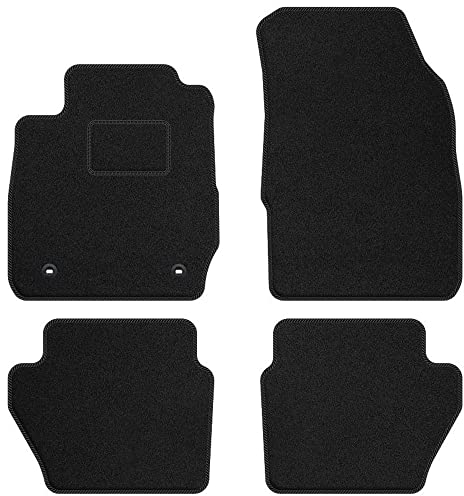 MOTOS Standard Velours-Fußmatten passend für Ford Fiesta VI 2008-2012 ovale Befestigungen - Standard, Gewebt, Schwarz fußmatten auto - Erleben Sie neuen Fahrkomfort mit einem Automatten Satz für Ihr A