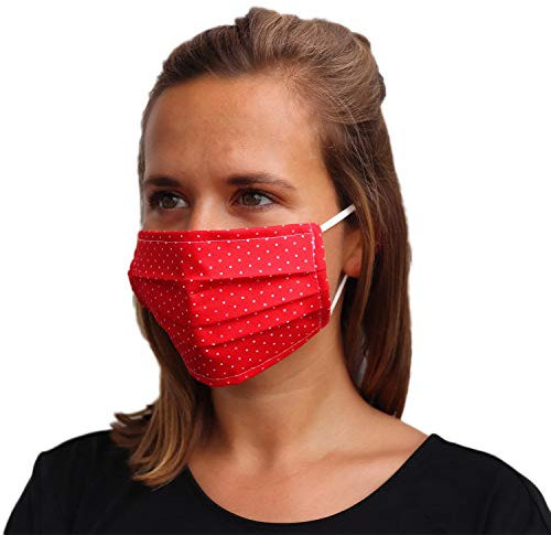 LIEVD Kinder Behelfsmaske Rot S wiederverwendbar I waschbare Gesichtsmaske aus 100% Baumwolle Öko-Tex 100 | Made in Germany I 2-lagige Stoff Community Maske, Alltagsmaske, Mundschutz für die Schule
