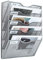 PAG Wandhalterung Dokumentenablage,Zeitschriftenhalter Wand, Wandorganizer Büro Zeitungshalter mit 5 Ebenen,für Zeitschriften/Brief/Zeitung/Notizbuch,Silberfarben