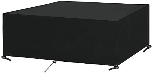SanGlory Gartenmöbel Abdeckung Wasserdicht Gartentisch Abdeckplanen Gartentischabdeckung Rechteckig Sitzgruppe Schutzhülle Oxford Gewebe Abdeckhauben für Tische und Stühle (213 x 132 x 71cm)