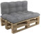POKAR Palettenkissen Palletenauflagen Palettenpolster Palettensofa Palettenmöbel 2er Set: 1x Sitzkissen 120x80 + 1x Rückenlehne 120x40, Grau