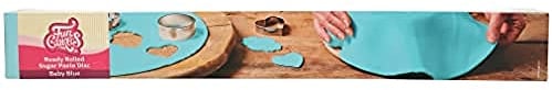 FunCakes Ausgerollte Rollfondant Disc Baby Blue: Köstliches Vanille-Aroma, bereits gerollt, einfach zu verwenden, perfekt für die Kuchendekoration, 430 g