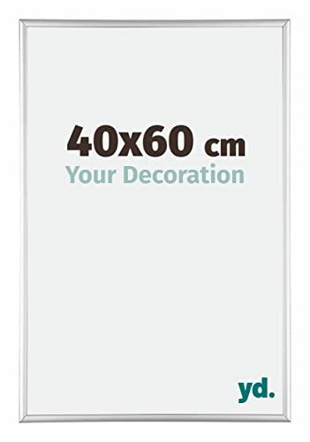 yd. Your Decoration - Cadre 40x60 cm - Argent Brillant - Cadres Photos en Aluminium Avec Verre acrylique - Anti-Reflet - Cadre 40x60 - Kent