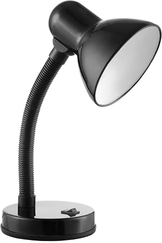 Virone FUPI Lampara Escritorio Clásica 10W E27 Acero + Plástico Longitud del cable ~1m (Negro)
