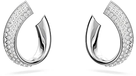 Swarovski Exist Kreolen, Rhodinierte Ohrringe mit Klaren Swarovski Kristallen