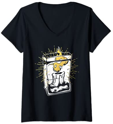 Mujer Luminaria Linterna Vela Camiseta Cuello V