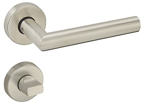 SOTECH Set di maniglie WILMA moderne a leva Porte in acciaio inox WC Bagno | Maniglia per in - Set di per interne con materiale di fissaggio