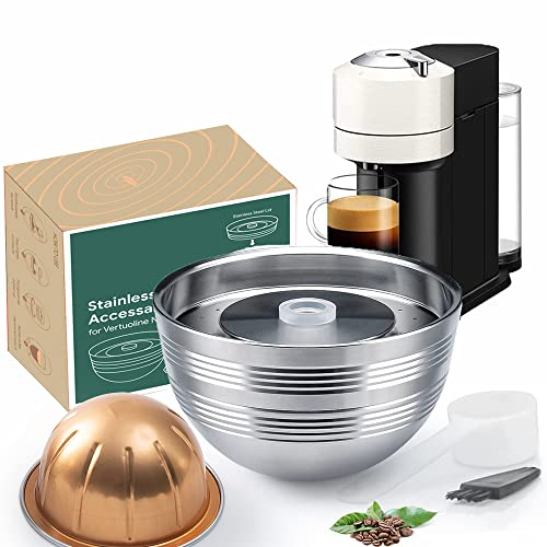 Sesama Vertuo Series Wiederverwendbare Kaffeekapsel, Edelstahl, wiederverwendbare Kapselhalter, nur für Vertuo Next Machine