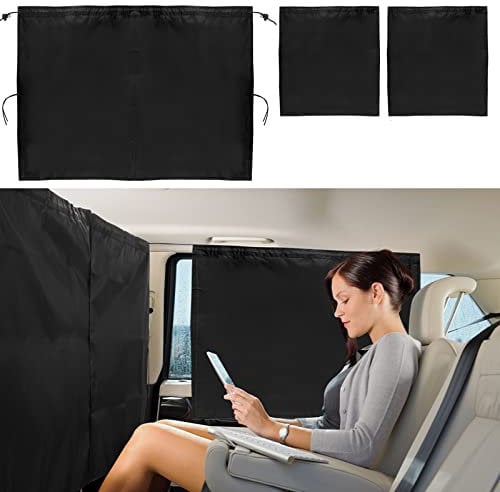 Windspeed Set of 3 Car Privacy Curtains, Car Divider Curtains for Back Window and Side Windshield Sunshades