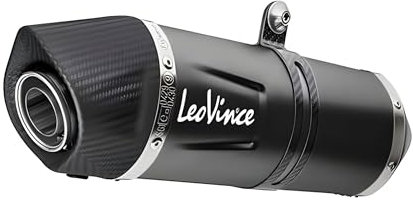 Endschalldämpfer LeoVince SLIP-ON SBK LV ONE EVO Black Edition, Edelstahl schwarz, Carbon Kappe, mit Zulassung für Aprilia Tuareg 660