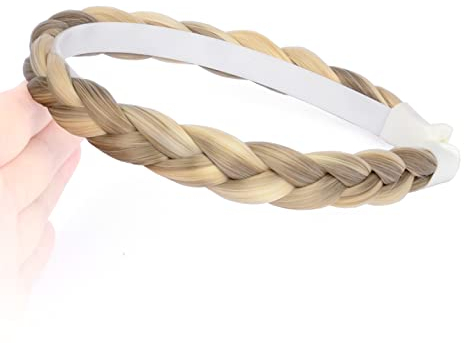 Gledola geflochtenes Stirnband mit Zähnen Zöpfe Haarband mit Zähnen Synthetisches Haar Band geflochtenes Haarband (Buttered Toast)
