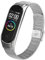 Mugust Uhrenarmband Armband für Xiaomi Mi Band 4/3 aus Metall, Ersatzarmband aus Edelstahl, verstellbare Schnalle für Damen und Herren, Silber