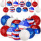24 Stück 4. Juli Ornamente Unabhängigkeitstag Kugel patriotische hängende Ornamente Valentinstag Baumschmuck Herz Zwiebelform Ornamente für Heimdekoration Hochzeit Jahrestag Party (klassischer Stil)
