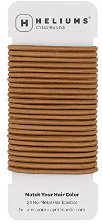 Cyndibands Hair Bands - Dark Golden Blonde - 4mm x 4.5cm Elastic Hair Bobbles - Non-Snag Fabric Hair Ties – Match Your Hair Color Ponytail Holders - 24-Pack