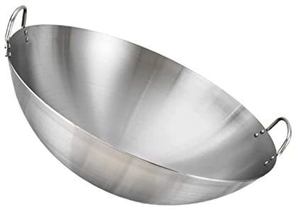 Cabilock 1stk Edelstahl-wok Outdoor-campingzubehör Wokpfanne Braten Woktopf Aus Edelstahl Waben-wok Aus Edelstahl Tief Küchen-wok-pfanne Binauraler Wok Rostfreier Stahl Hexagon Topf Topf
