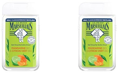Le Petit Marseillais Gel Douche Extra Doux, Mandarine Bio & Citron Vert Bio, 250ml (l'emballage peut varier) (Lot de 2)