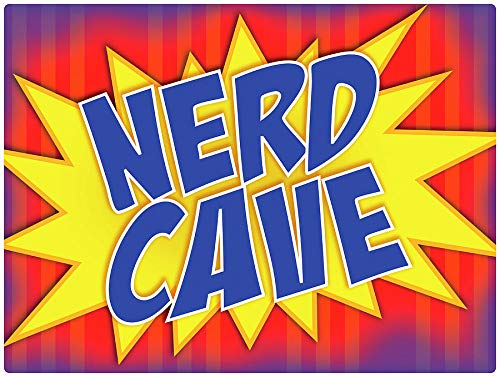Geroclonup Nerd Cave Retro Metallschilder für Wandkunst, Dekoration, 20,3 x 30,5 cm